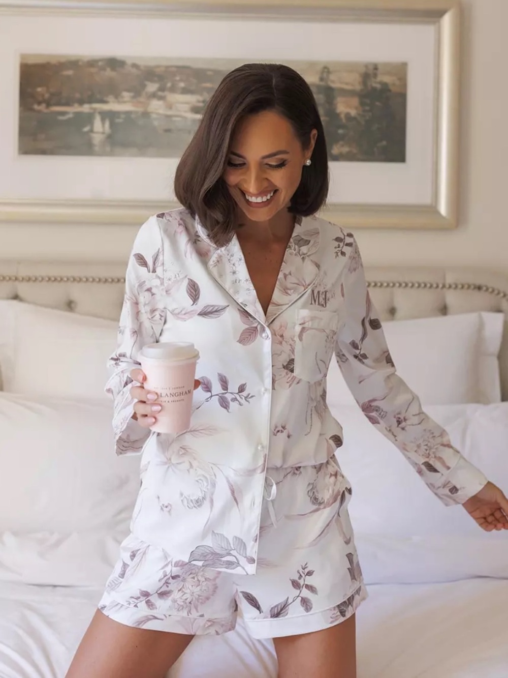 MJ x Le Rose Stories Bridal Pajama Set Floral